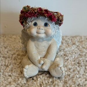 Adorable Cherub Figurine with Floral Crown - Dreamsicles “sweetums”